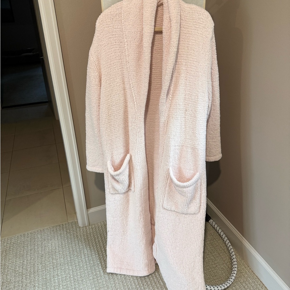 Cozy Lightweight Open Cardigan with Front Pockets - Blush Pink